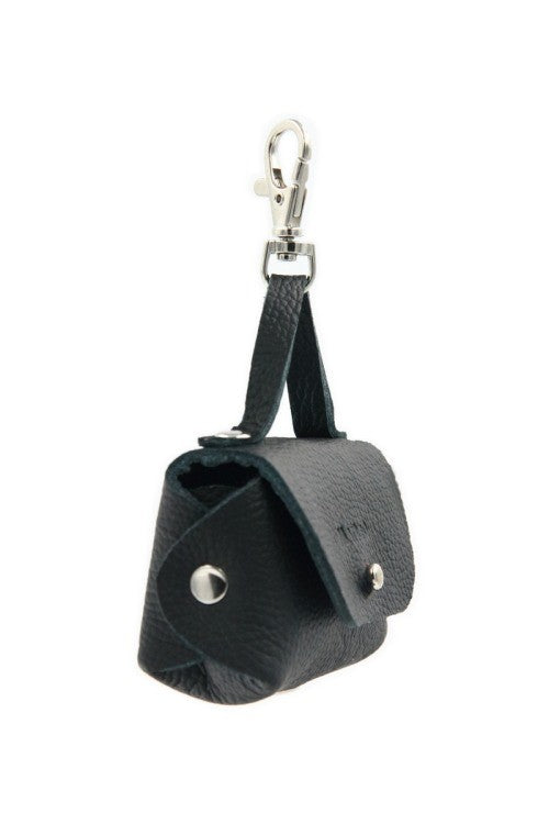 Leather Dog Waste Bag Dispenser Bellissima – Black