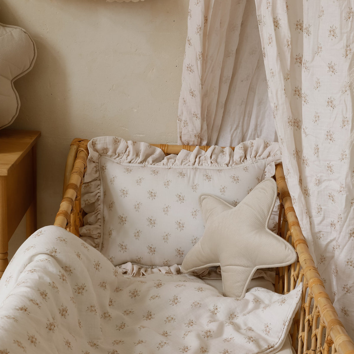 Muslin Baby Blanket + Pillow Set - Boho Flowers