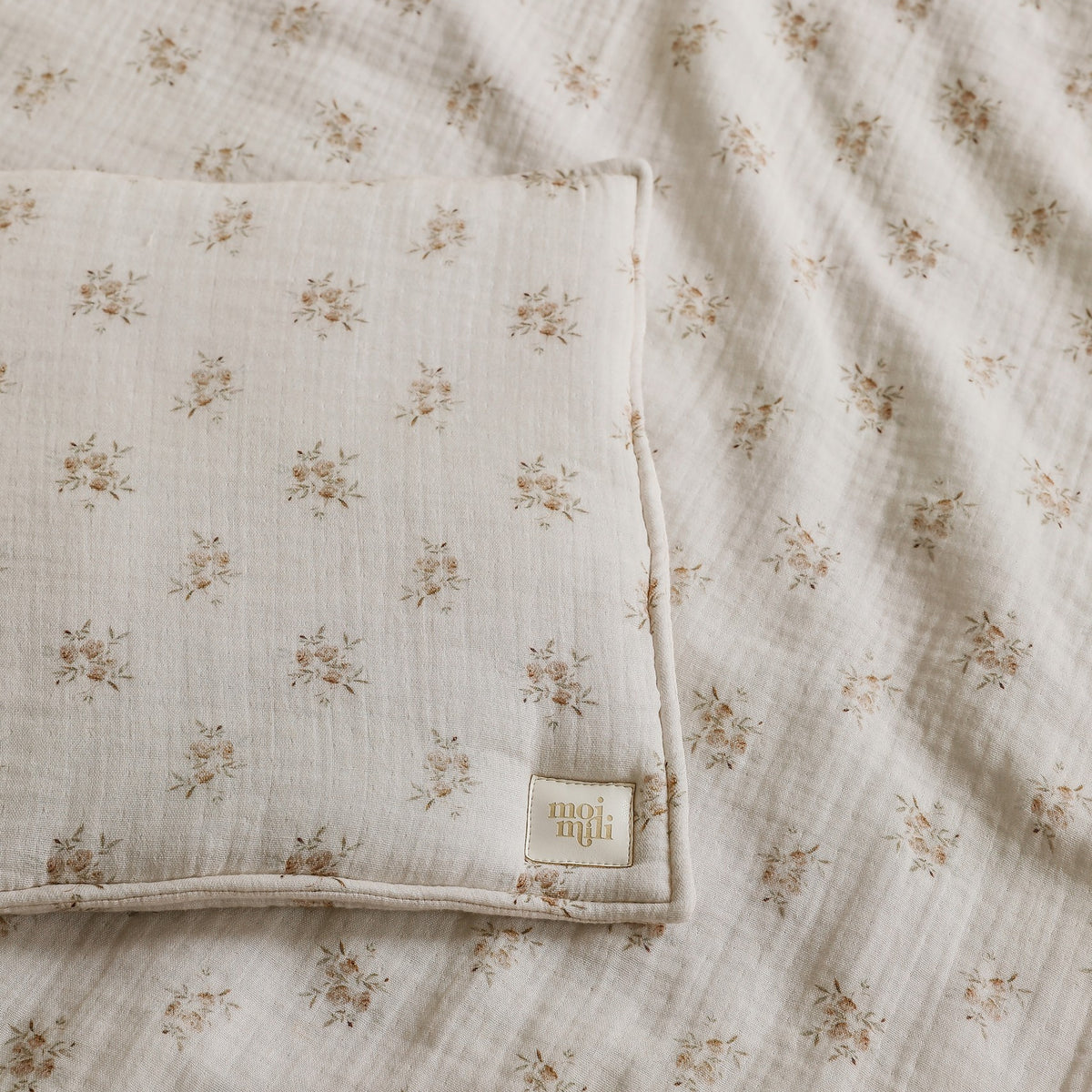 Muslin Baby Blanket + Pillow Set - Boho Flowers
