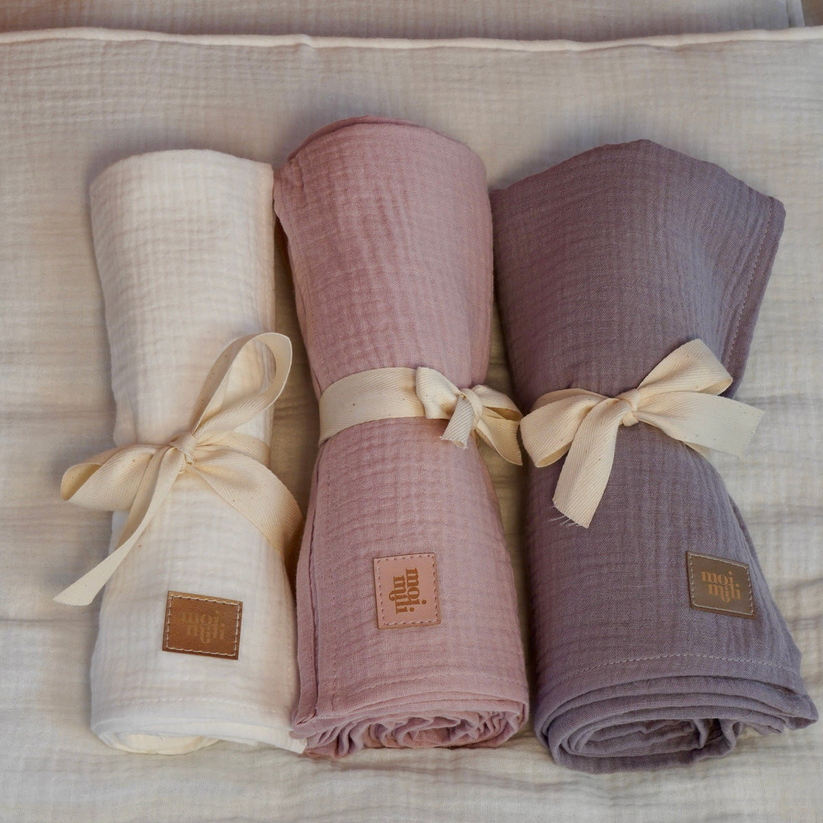 Muslin Baby Blanket + Pillow Set - Cream