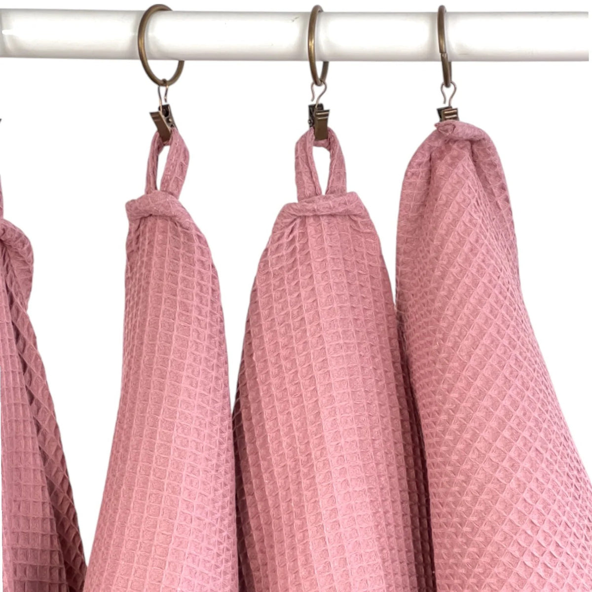 Organic Waffle Cotton Towel - Old Pink