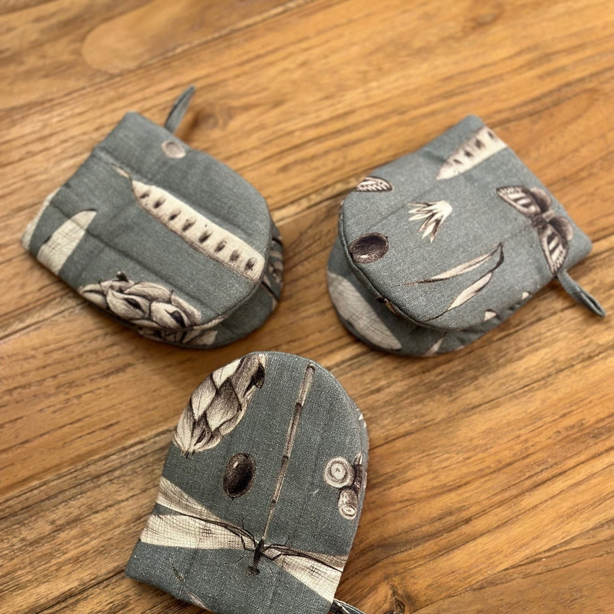 Oven Glove With Double Wool Filling - Seeds Aqua