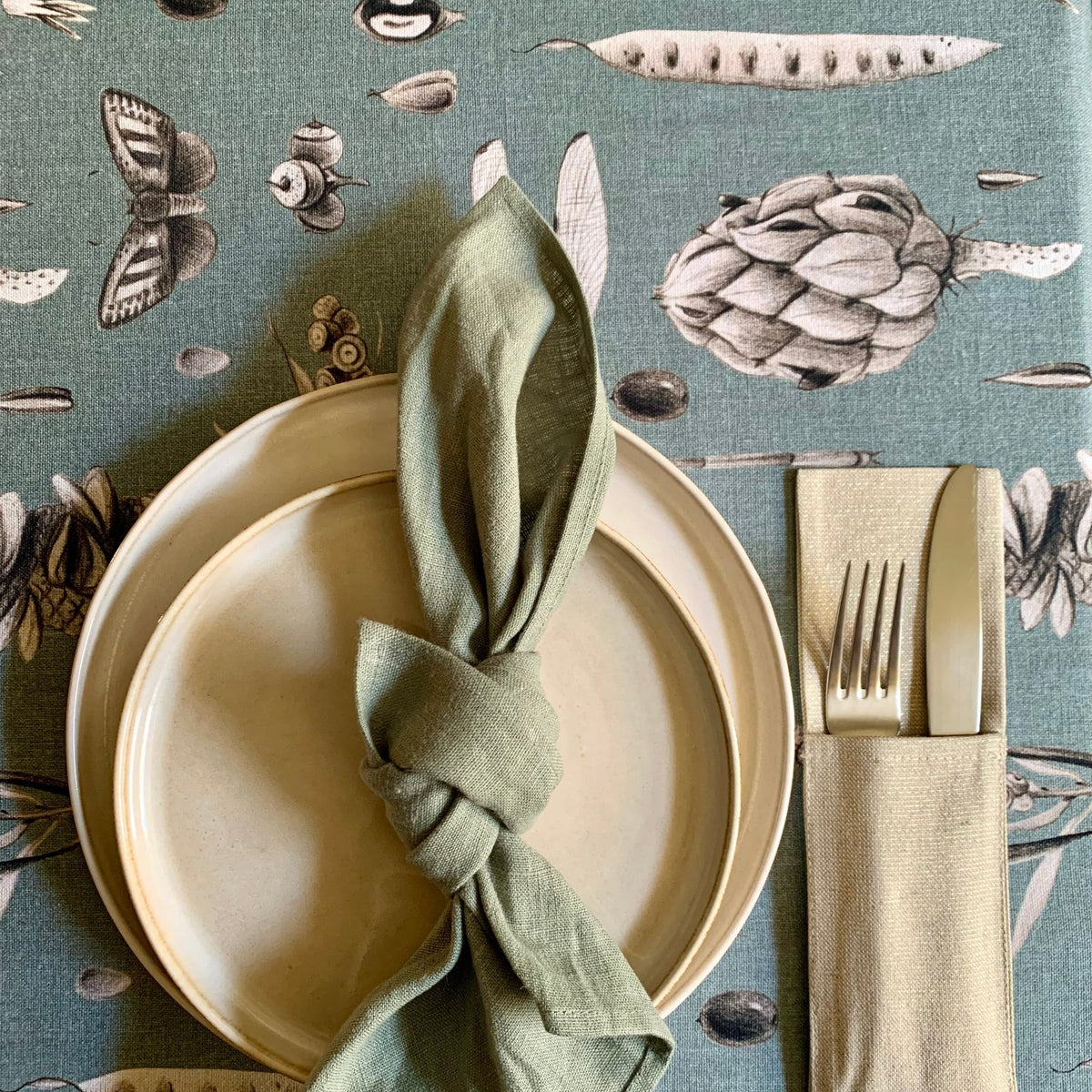 Rectangular Tablecloth - Seeds Aqua