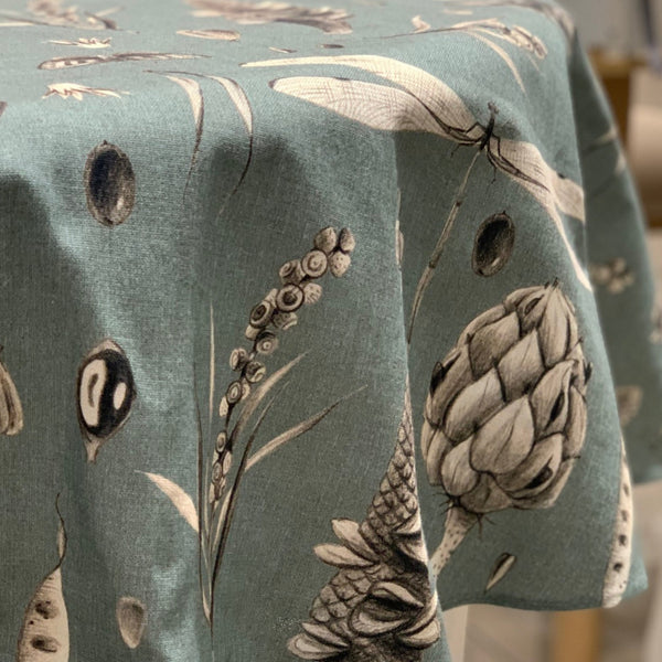Round Tablecloth - Seeds Aqua