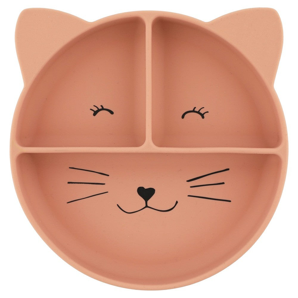 Silicone Divided Suction Plate for Kids - Mrs. Cat