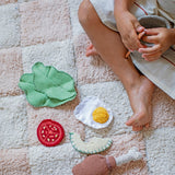 Washable Cotton Rug Kitchen Tiles Rose, 120x160 cm