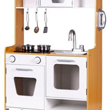 Wooden Play Kitchen with Multimedia Burners