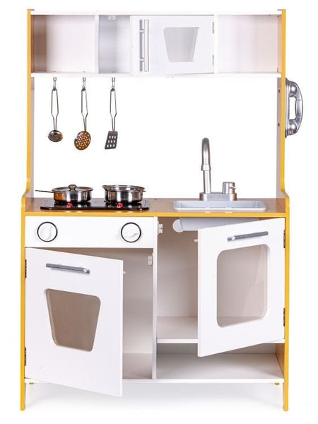 Wooden Play Kitchen with Multimedia Burners
