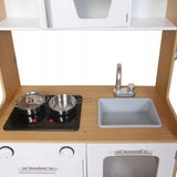 Wooden Play Kitchen with Multimedia Burners